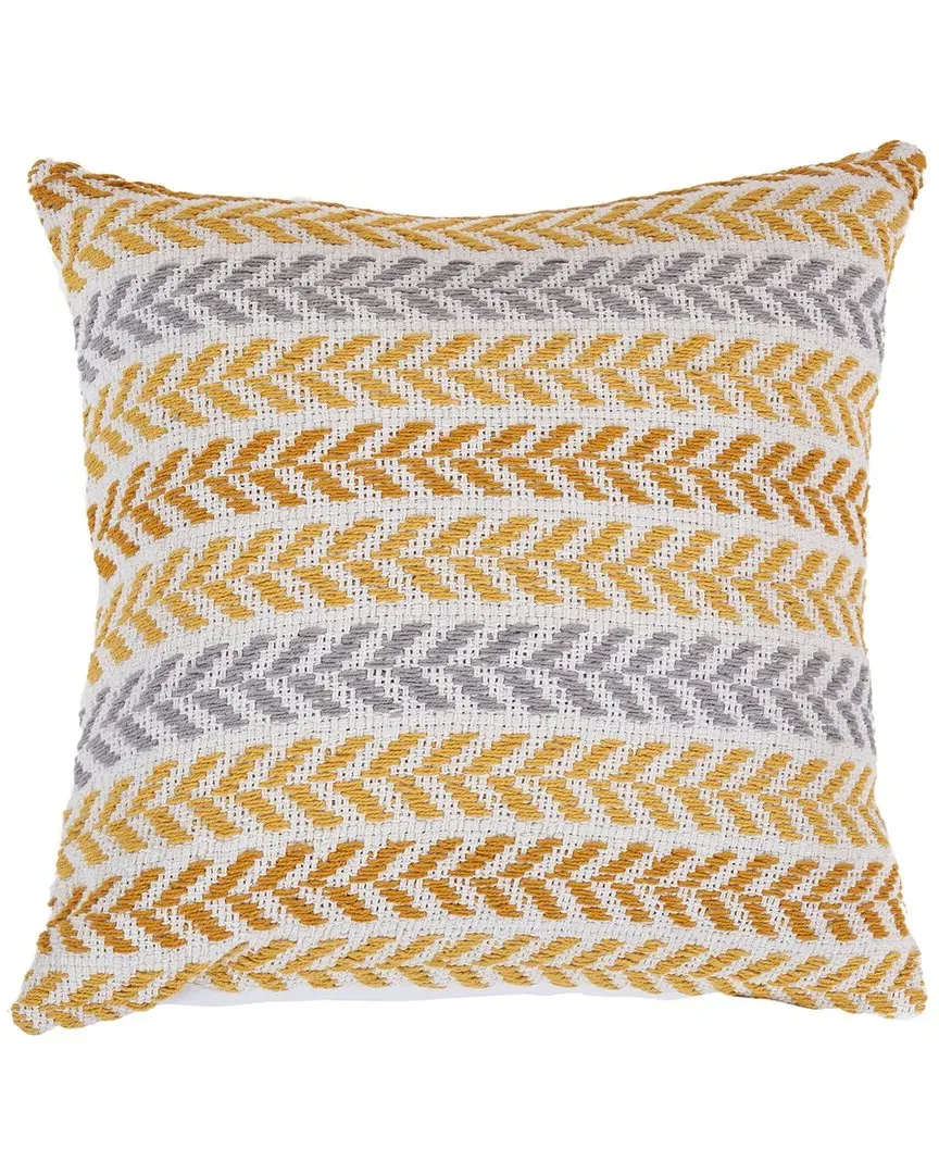 Sofie Woven Chevron Striped Decorative Pillow - Yellow, Cotton
