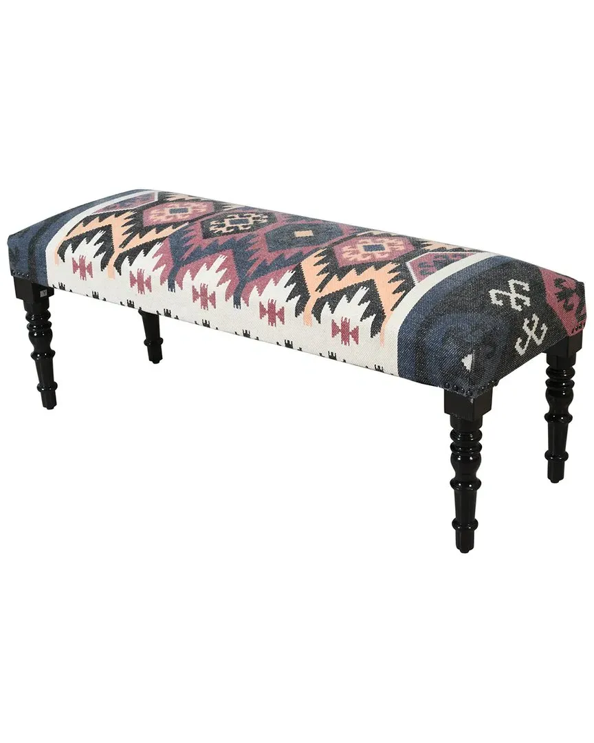 Southwestern Geometric Handmade Accent Bench - Multicolored
