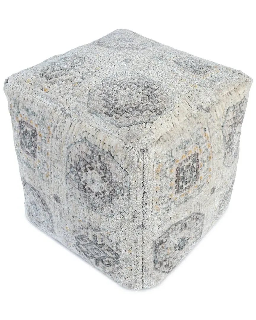 Vienna Medallion Ottoman Pouf - Gray, Polyester image