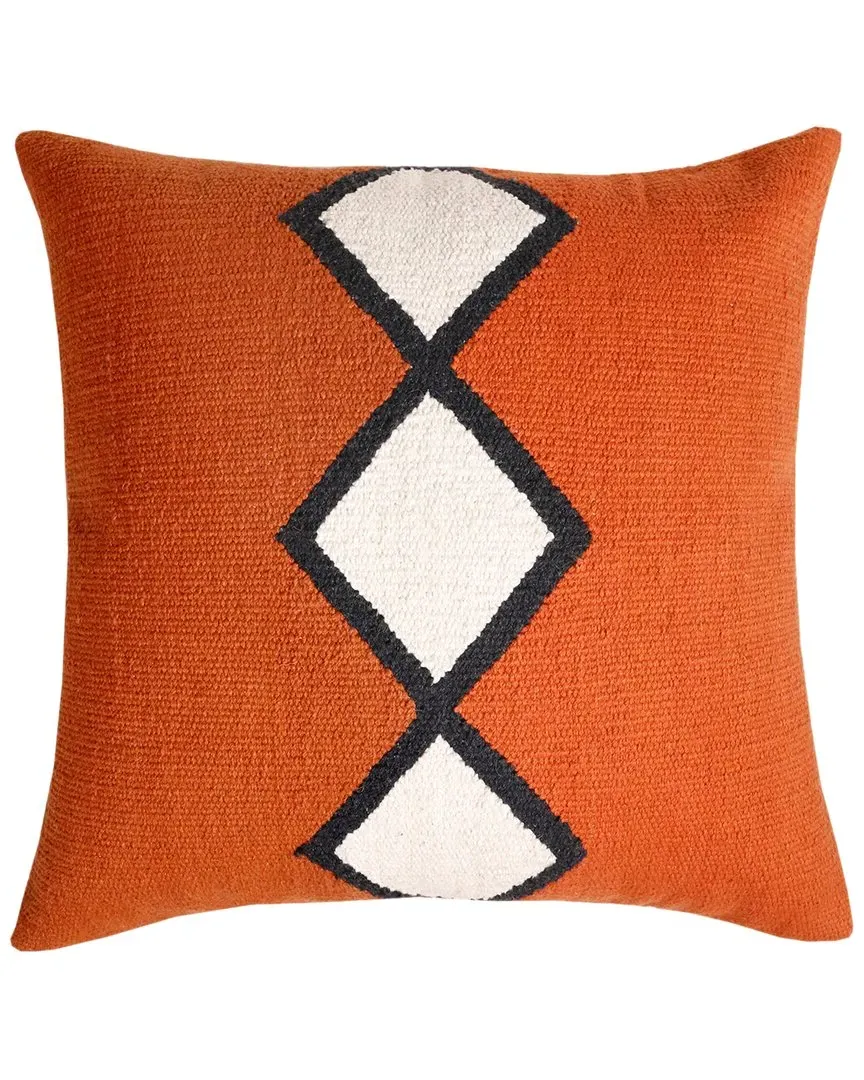 Woven Diamond Decorative Pillow - Orange, Cotton