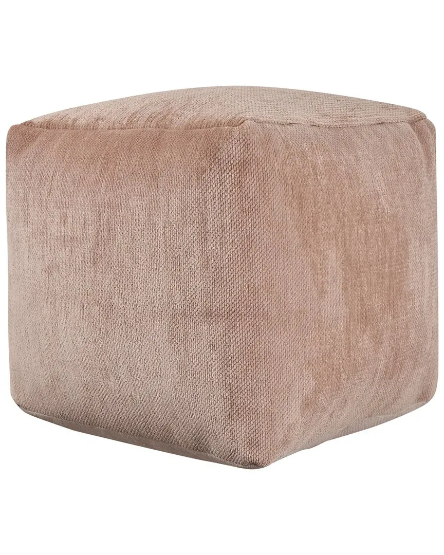 Yildiz Cube Pouf - Beige, Chenille
