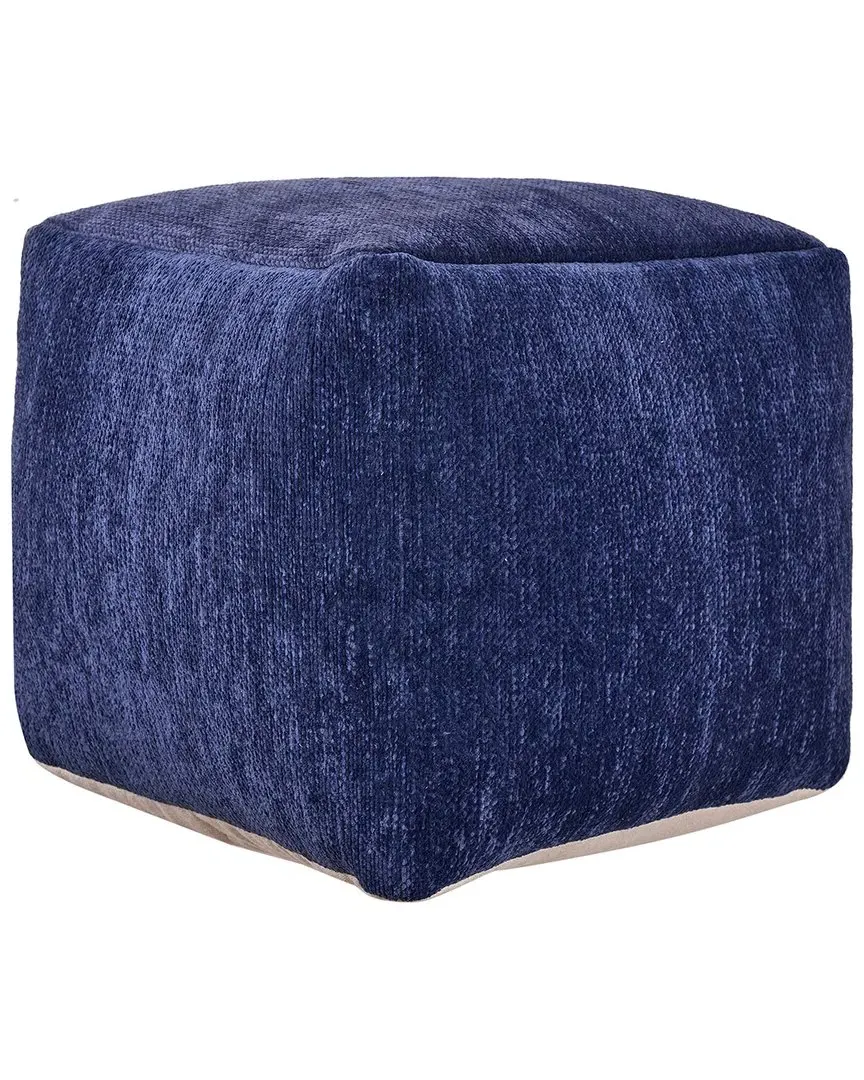 Yildiz Cube Pouf - Navy, Chenille