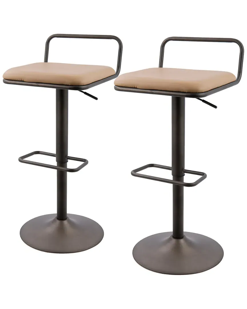 Beta Set of 2 Adjustable Barstools - Antique, Camel image