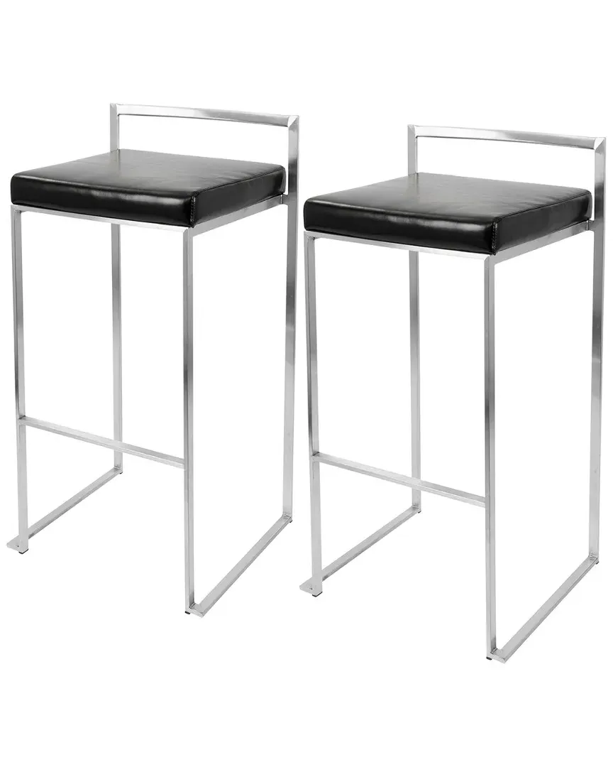 Fuji Set of 2 Barstools - Black image
