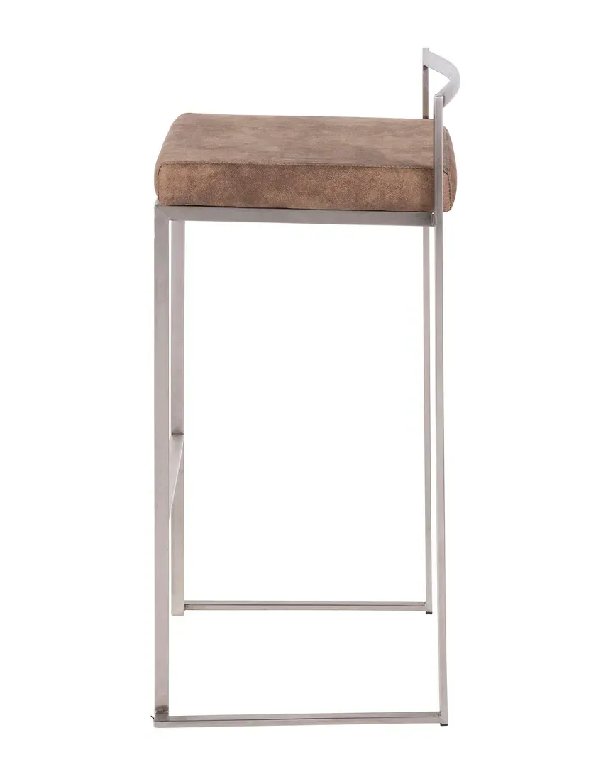 Fuji Set of 2 Barstools - Brown
