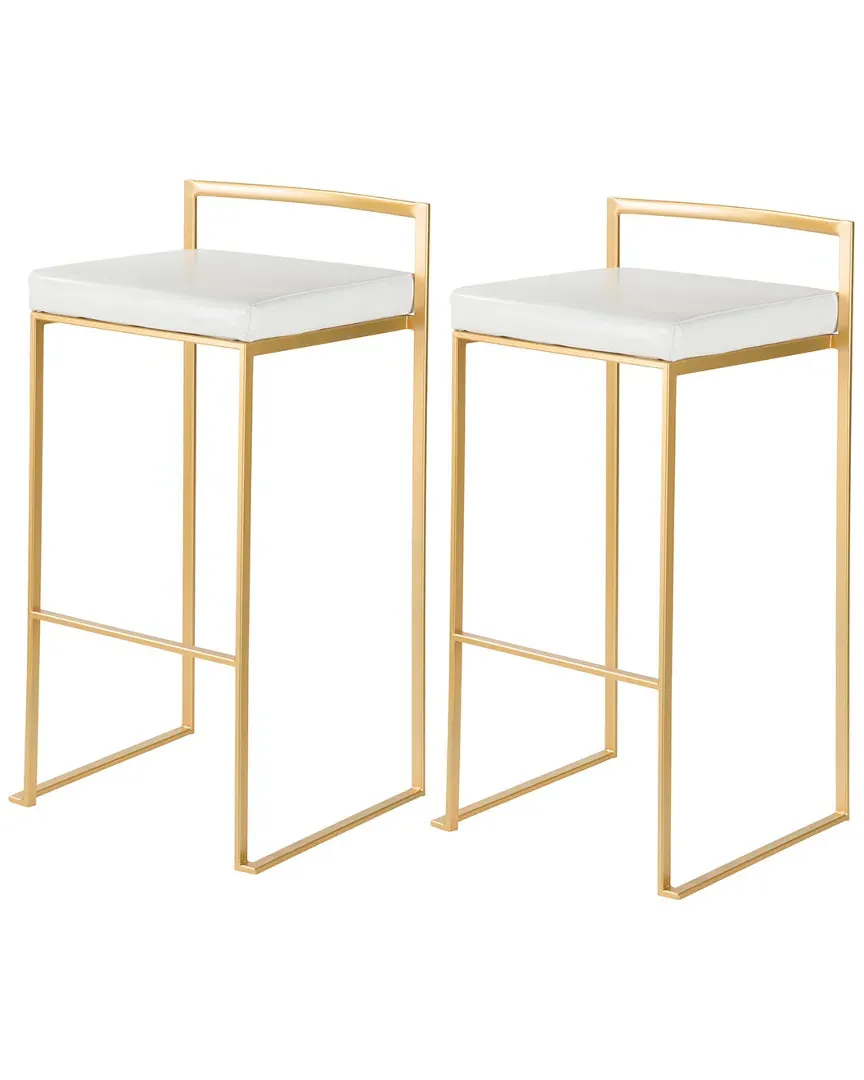 Fuji Set of 2 Barstools - Gold