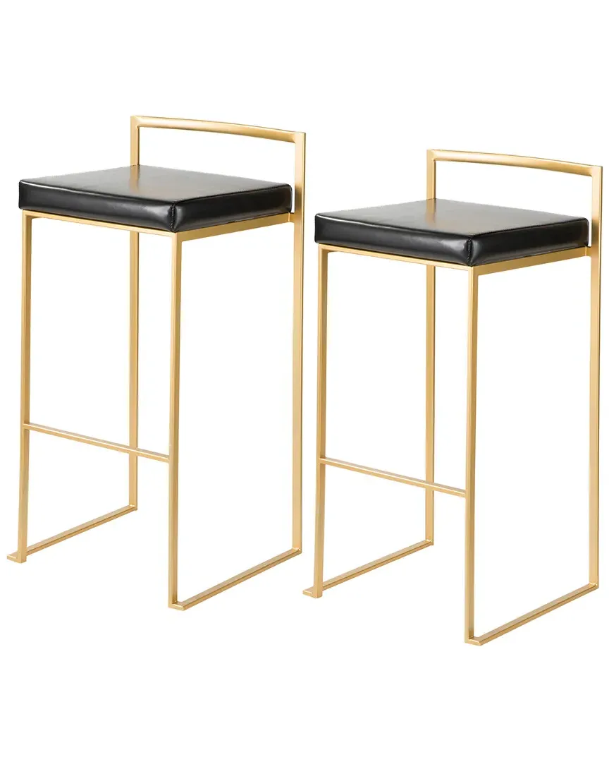 Fuji Set of 2 Barstools - Gold