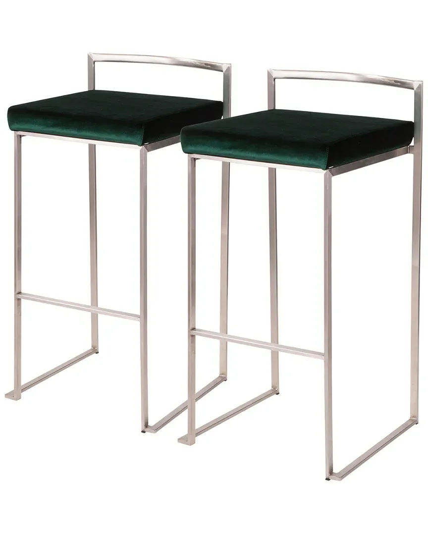 Fuji Set of 2 Barstools - Green
