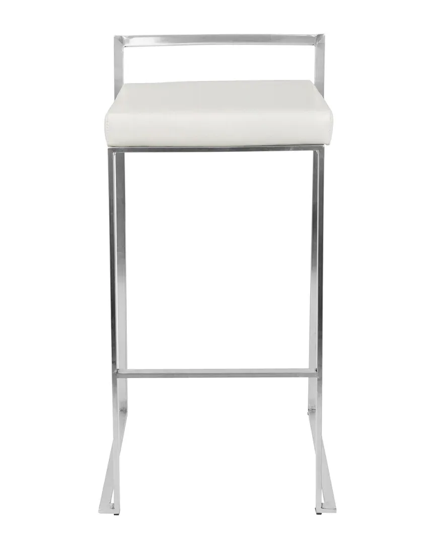 Fuji Set of 2 Barstools - White
