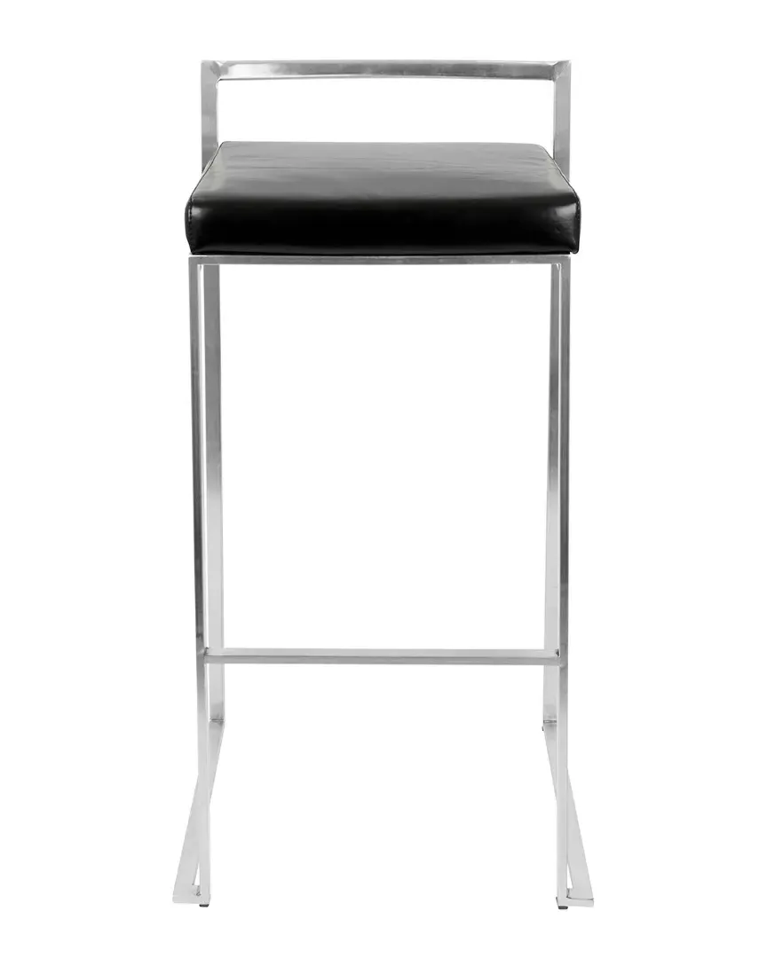 Fuji Set of 2 Counter Stools - Black, Metal