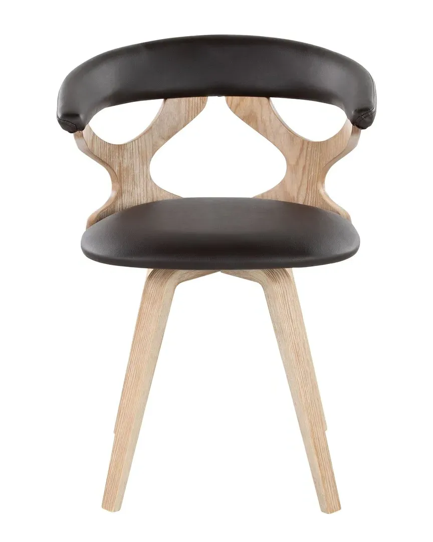 Gardenia Chair - Brown, White Washed Wood