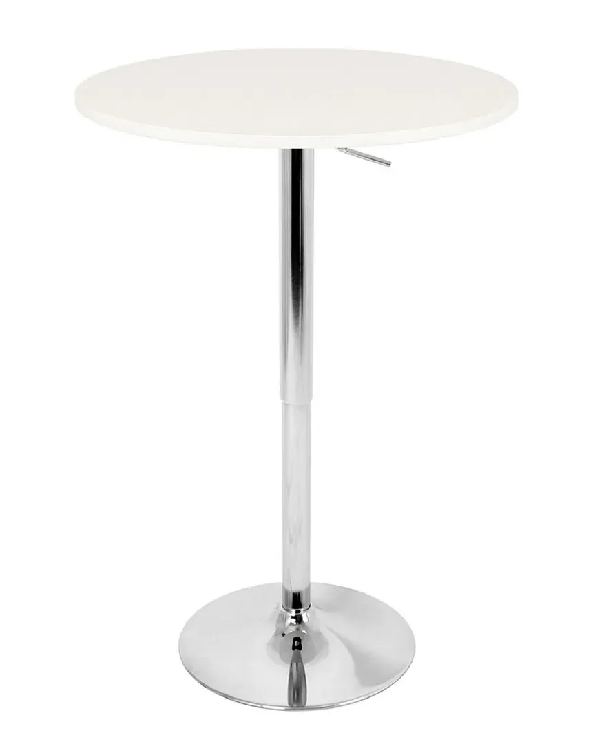Lumisource Round Adjustable Bar Table - White, MDF image
