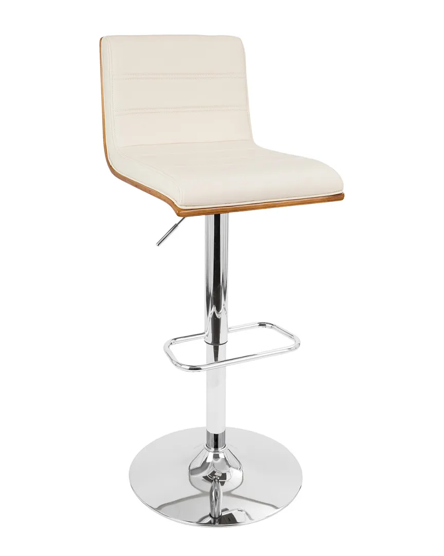 Vasari Adjustable Barstool - Walnut, Cream image