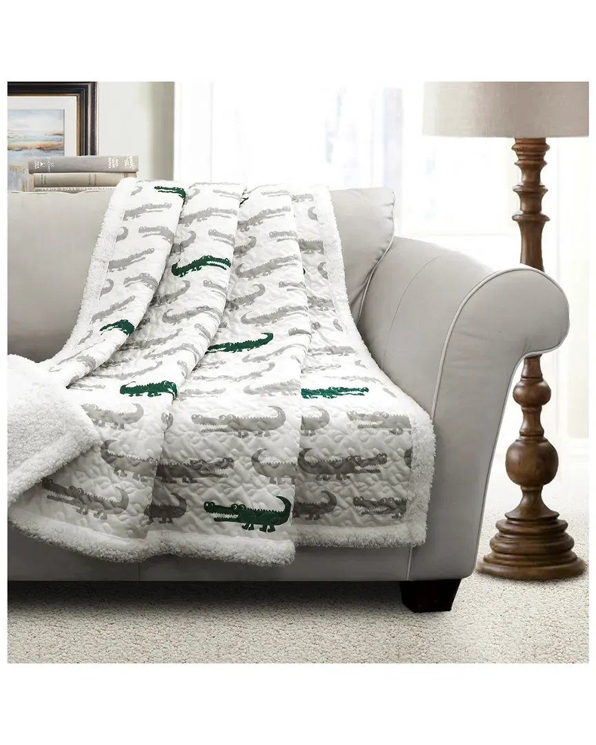 Alligator Throw Blanket - Grey, Polyester image