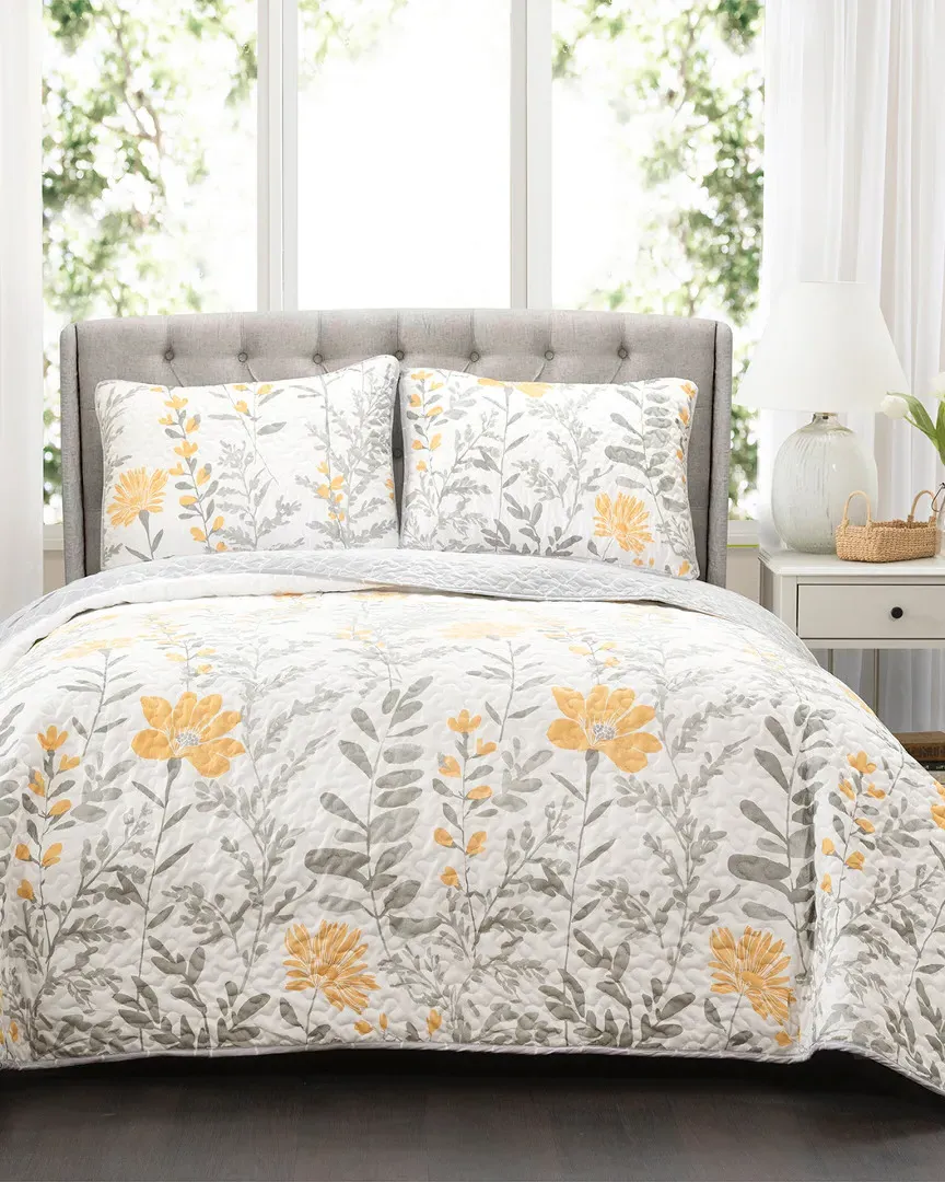 Aprile Quilt Set - Yellow, Polyester image