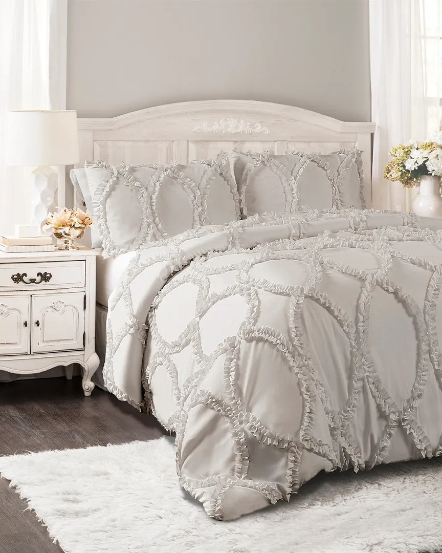 Avon 3-Piece Comforter Set - Light Gray