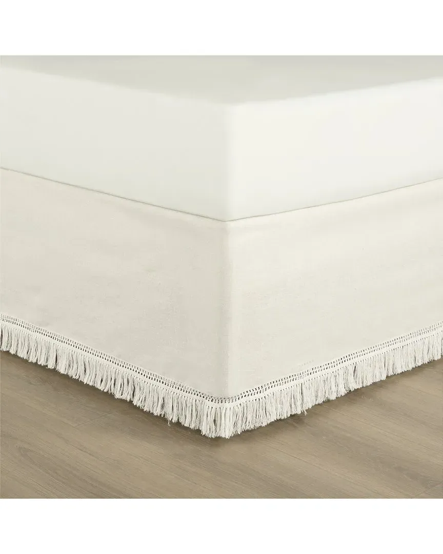 Boho Fringe Tailored Easy Fit Bedskirt - Off White