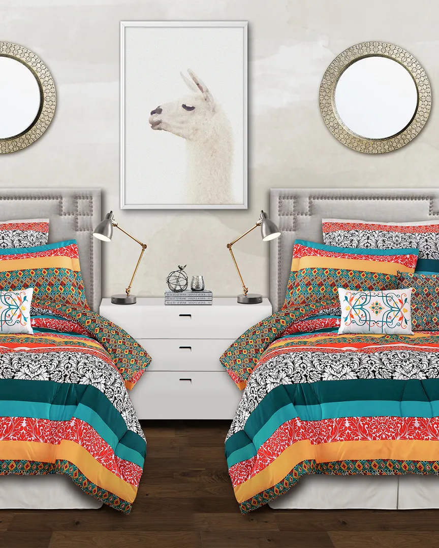 Boho Twin XL Comforter Set - Turquoise, Polyester image