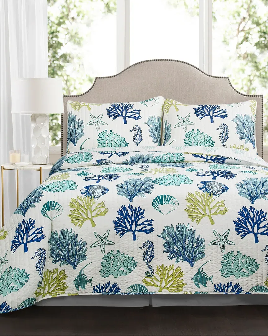 Coastal Reef Quilt - Navy, Cotton image