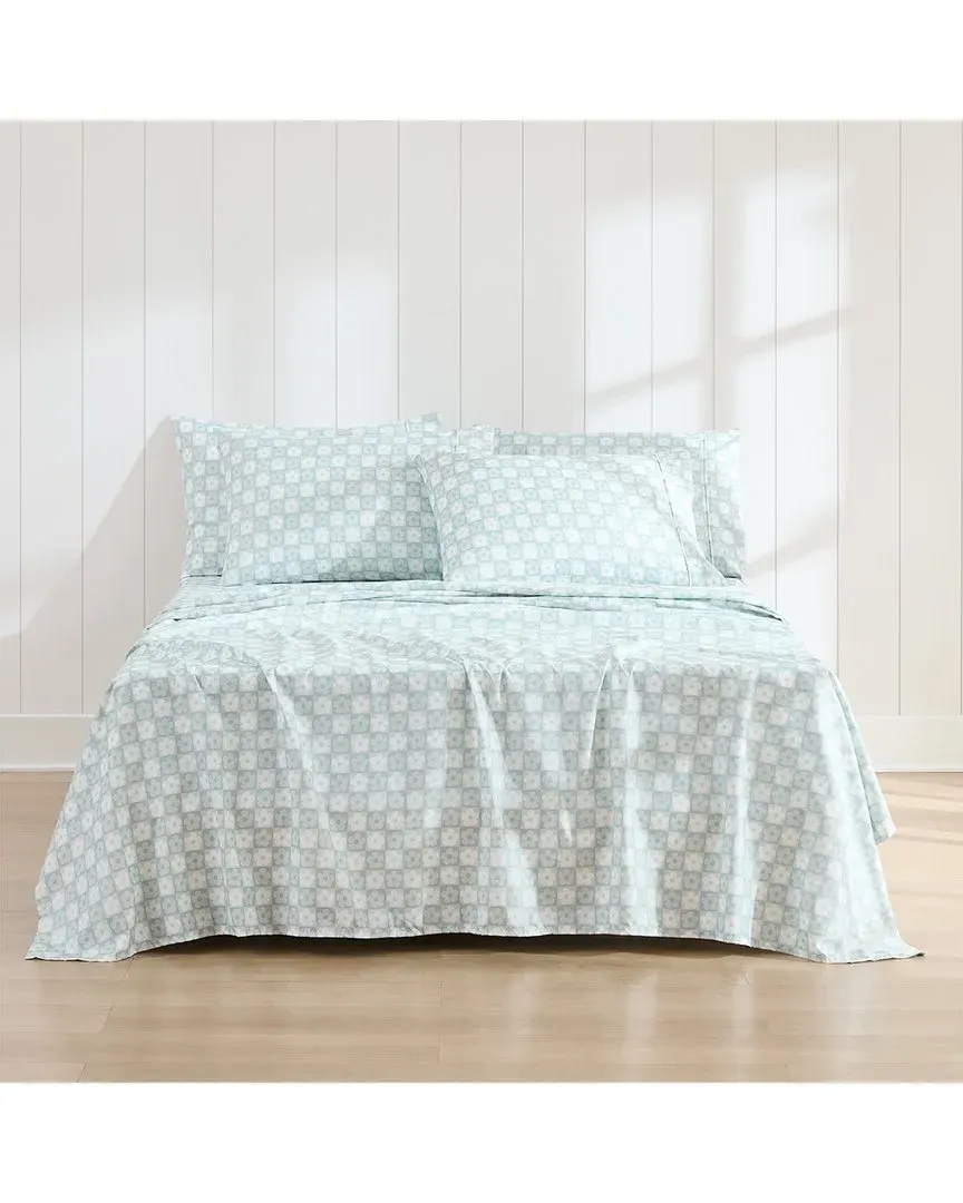 Daisy Checkered Sheet Set - Aqua image