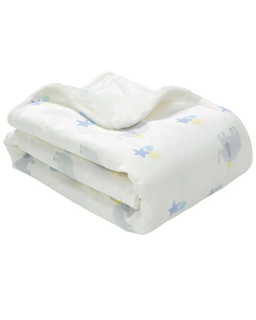 Elephant Balloon Soft Sherpa Blanket - Gray image