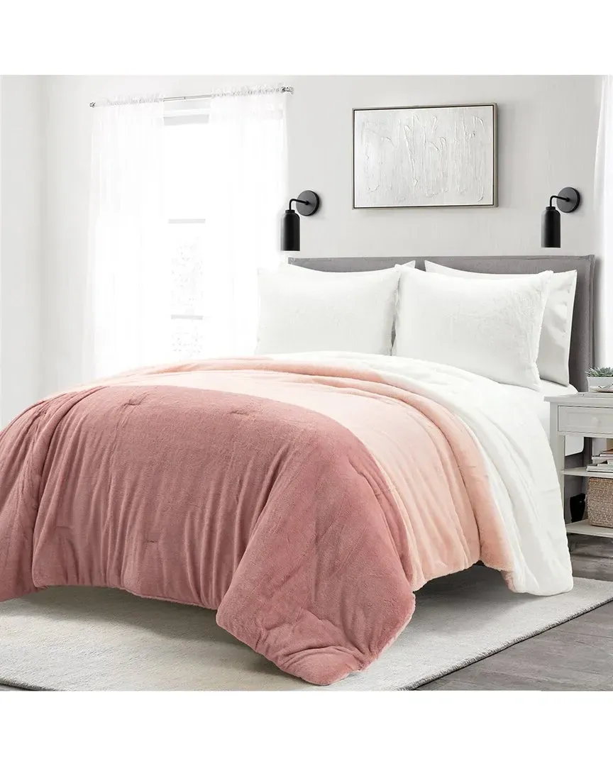 Farmhouse All-Season Comforter Set - Pink, Polyester
