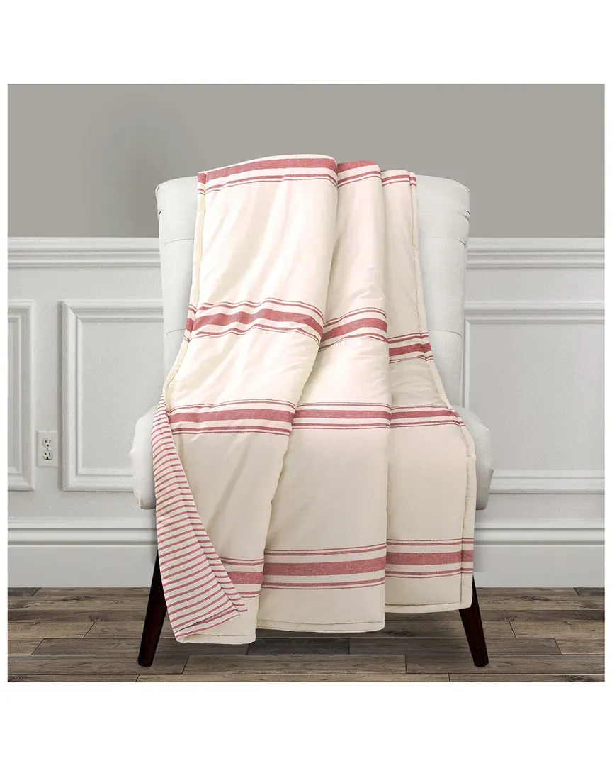 Farmhouse Throw Blanket - Red, Cotton image