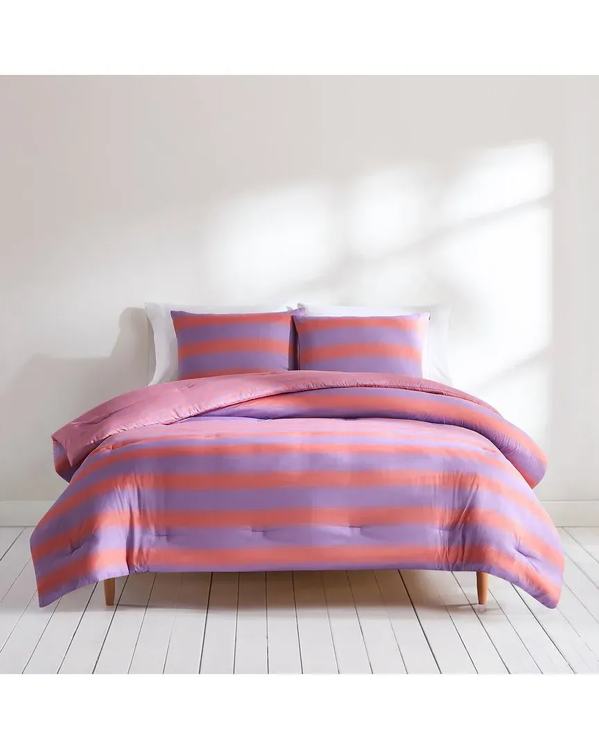 Gale Cabana Stripe Comforter Set - Coral