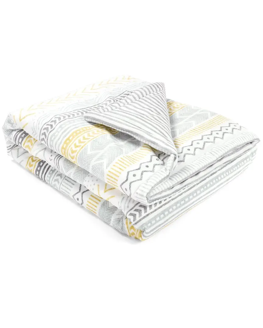 Hygge Geo Reversible Oversized Blanket - Yellow, Polyester image