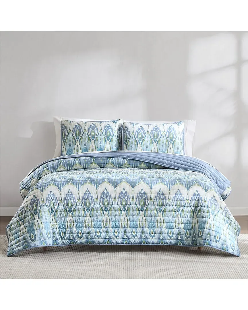 Ikat Drops Quilt Set - Teal