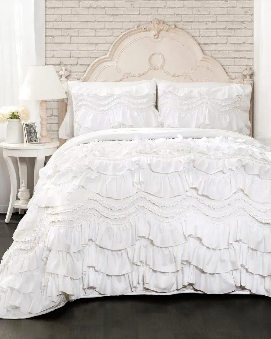 Kemmy Quilt Set - White, Polyester image