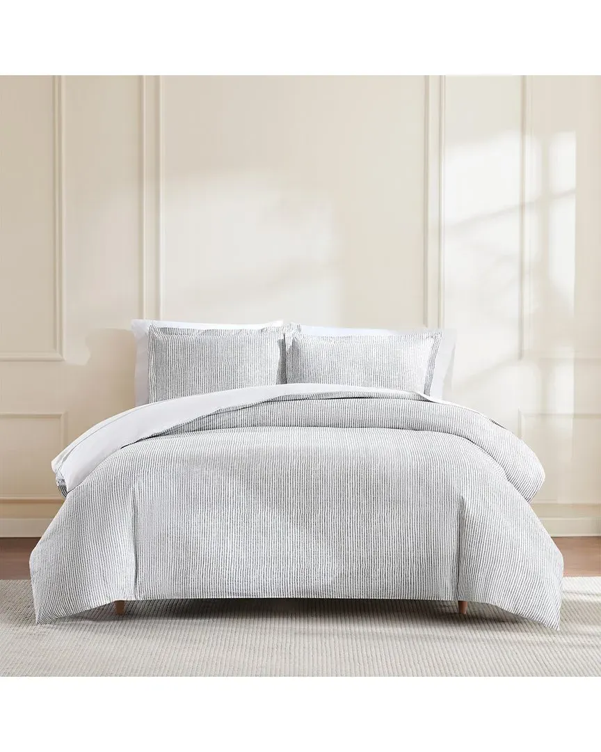 Lima Stripe Cotton Duvet Cover Set - Grey