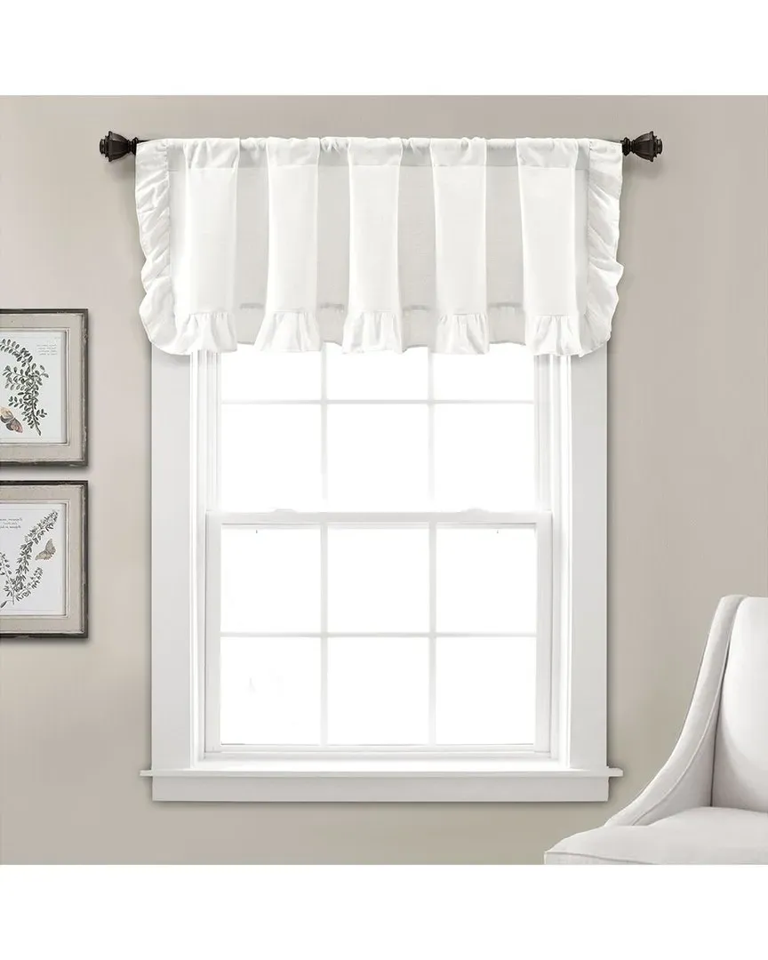Linen Ruffle Window Valance - White image