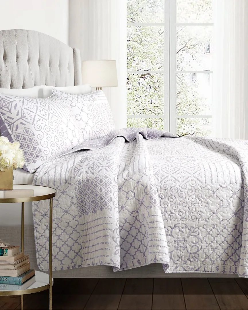 Monique 3-Piece Quilt Set - Lavender, Cotton image