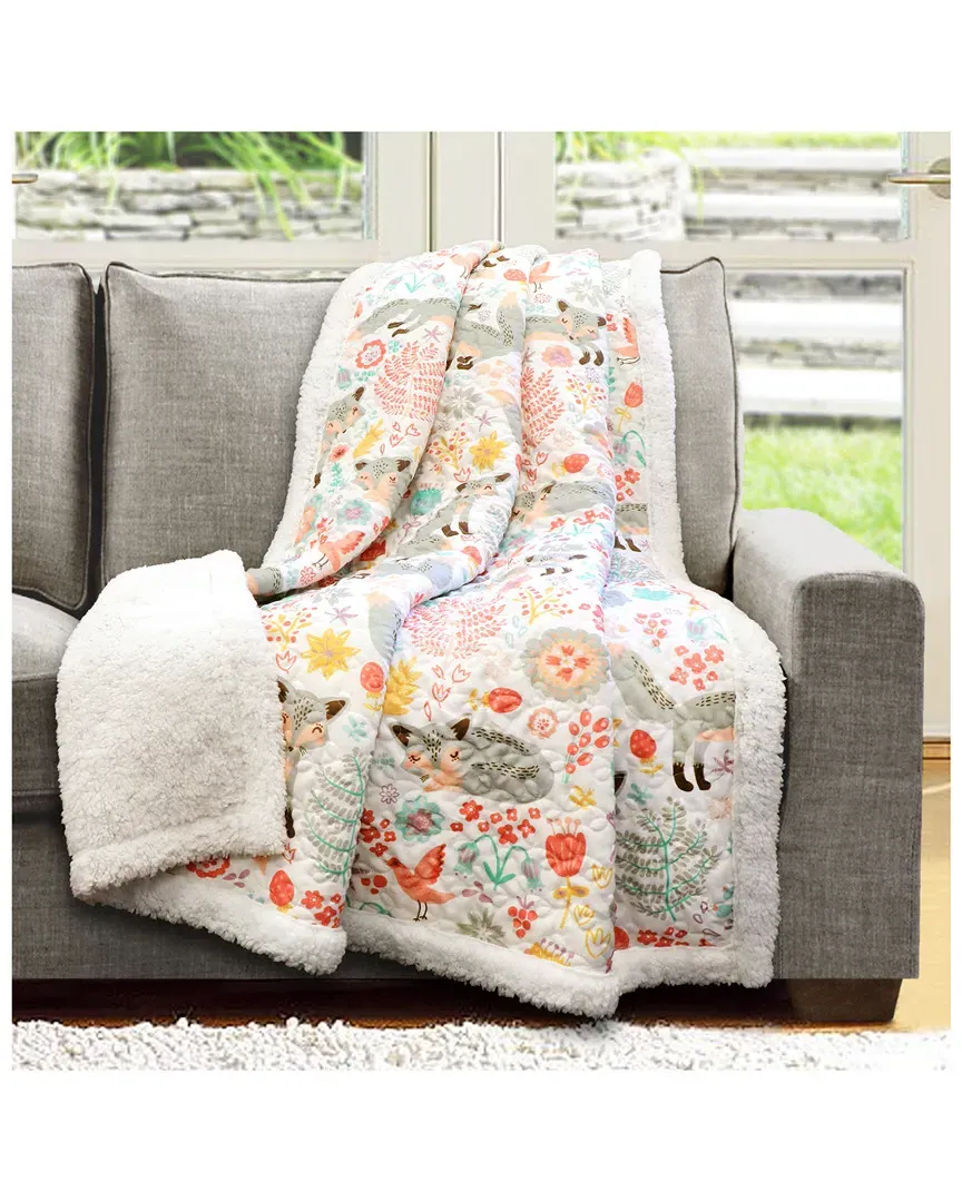 Pixie Fox Sherpa Throw - Grey, Polyester image