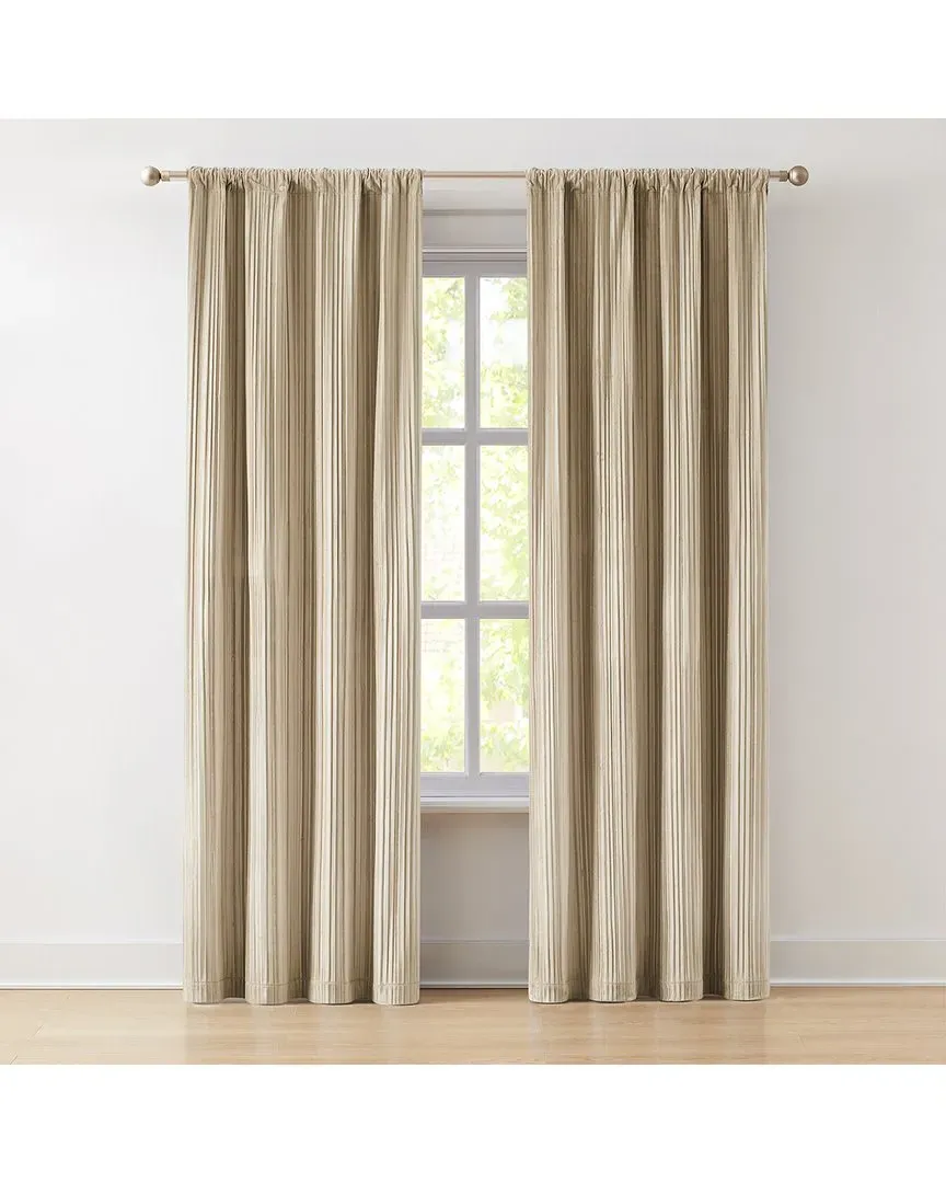 Pleated Velvet Light Filtering Curtain Panels - Neutral