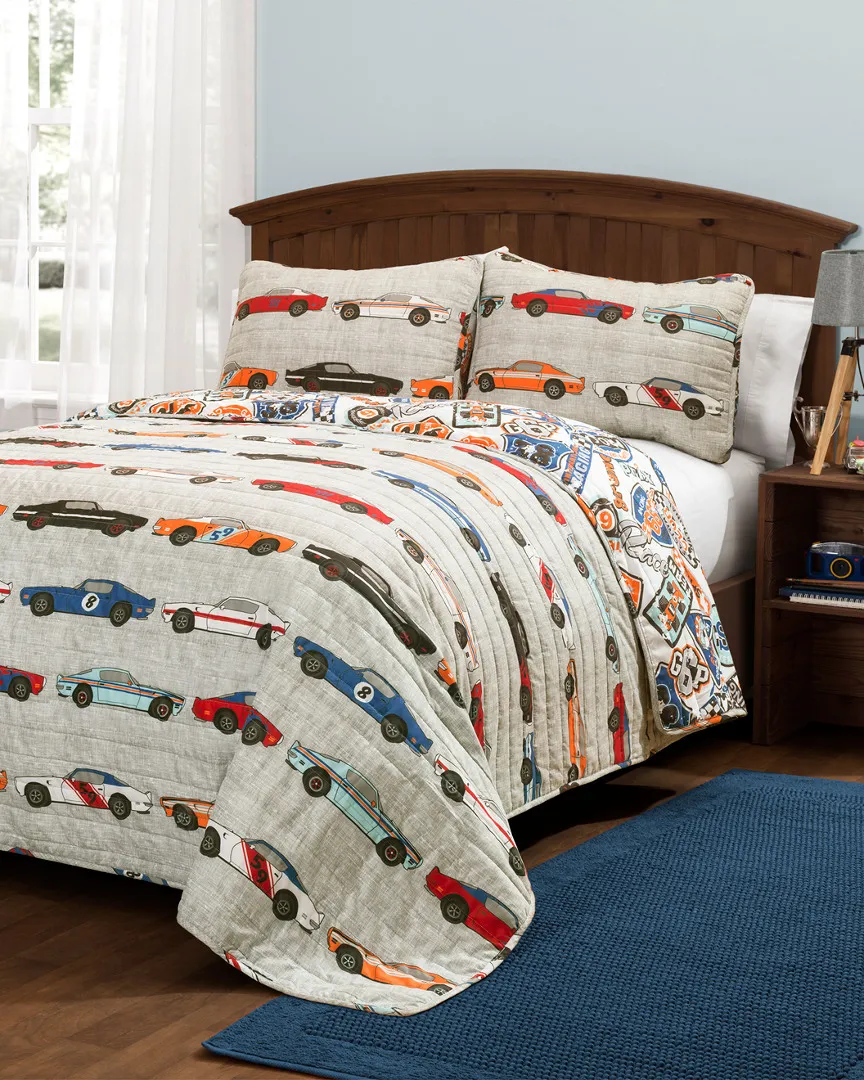 Race Cars Quilt Set - Multi
