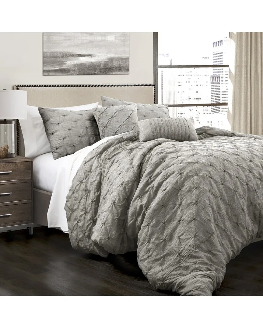 Ravello Pintuck Comforter Set - Gray, Polyester