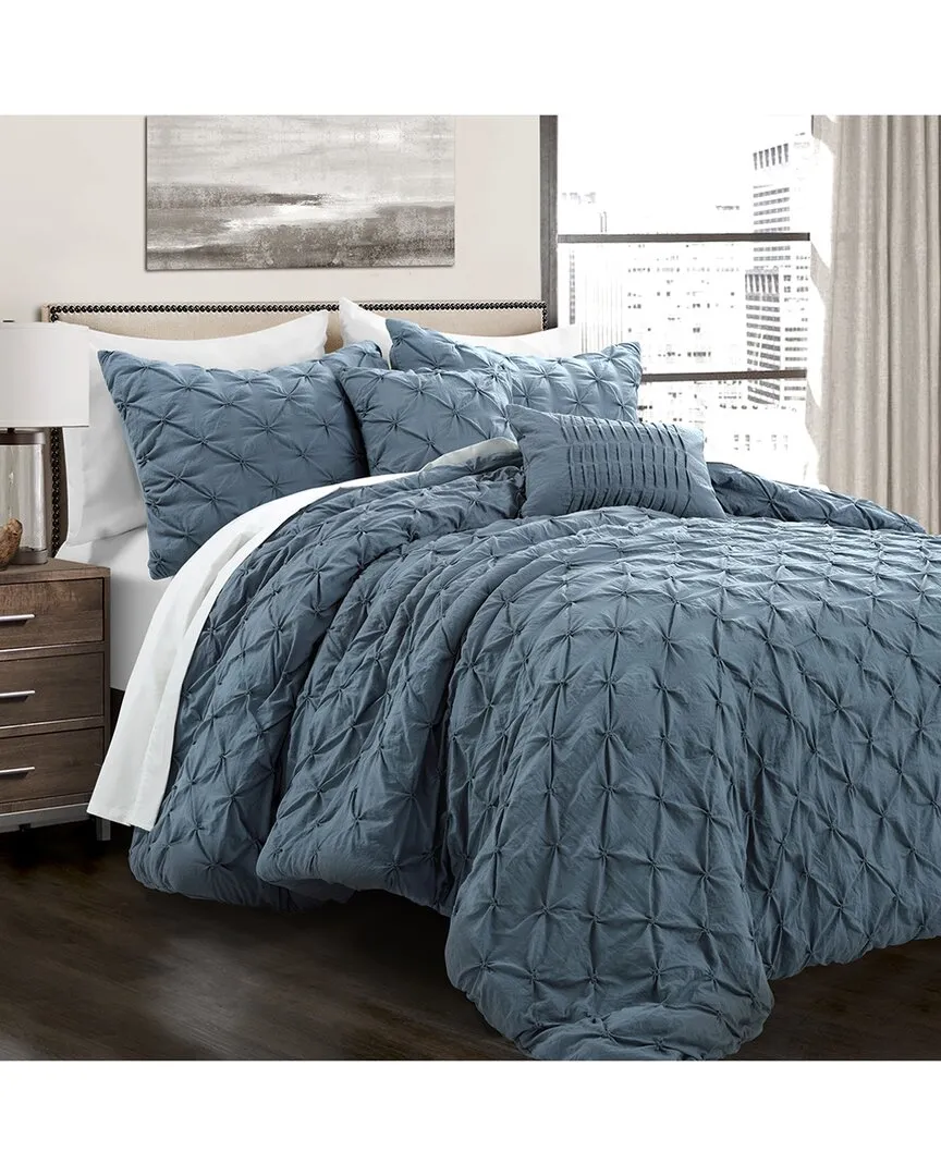 Ravello Pintuck Comforter Set - Grey, Polyester
