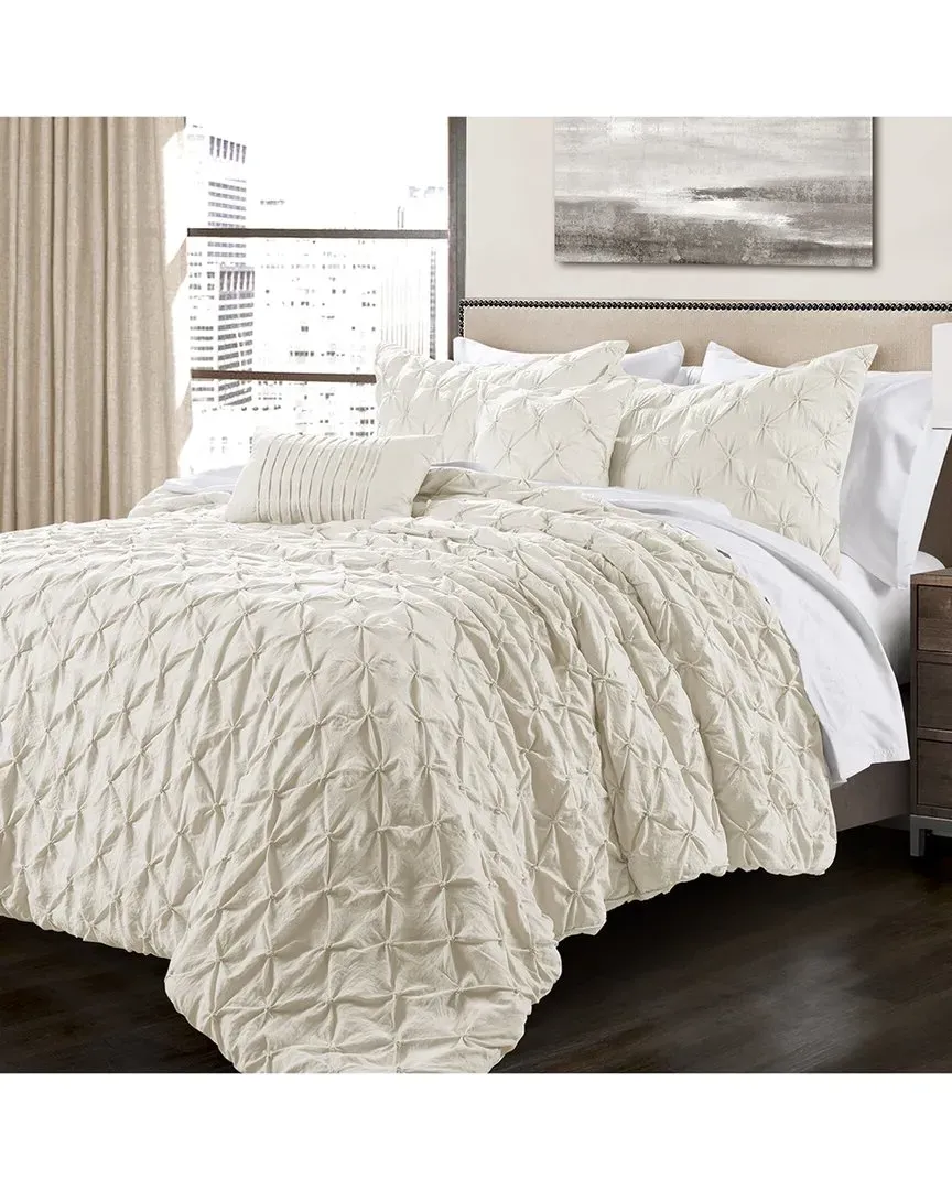 Ravello Pintuck Comforter Set - Ivory, Polyester