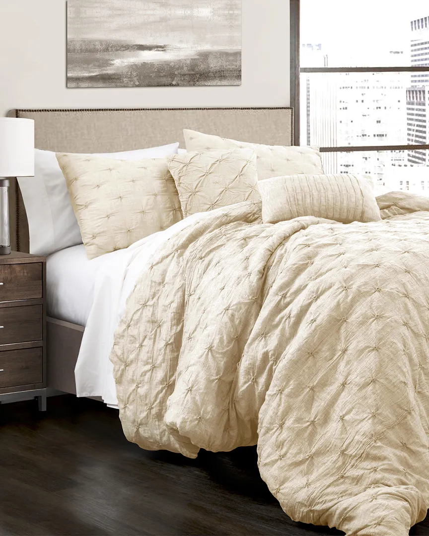 Ravello Pintuck Comforter Set - Ivory, Polyester