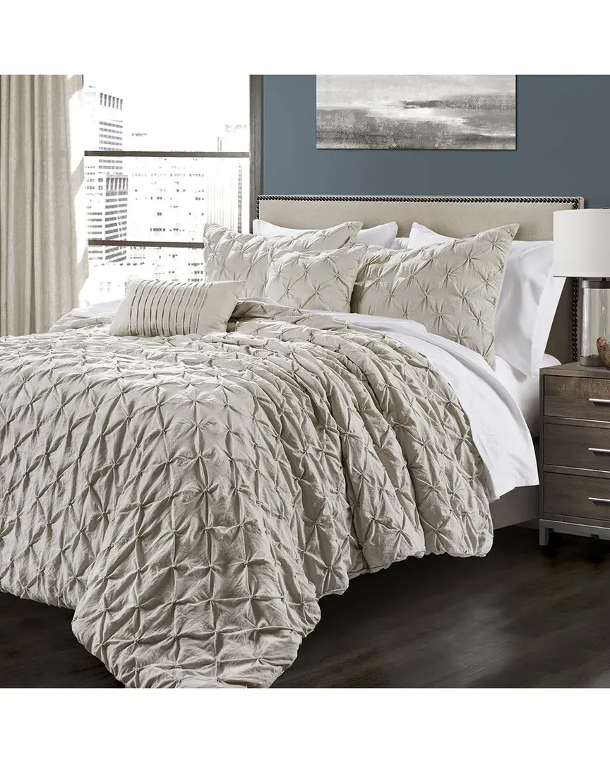 Ravello Pintuck Comforter Set - Wheat, Polyester