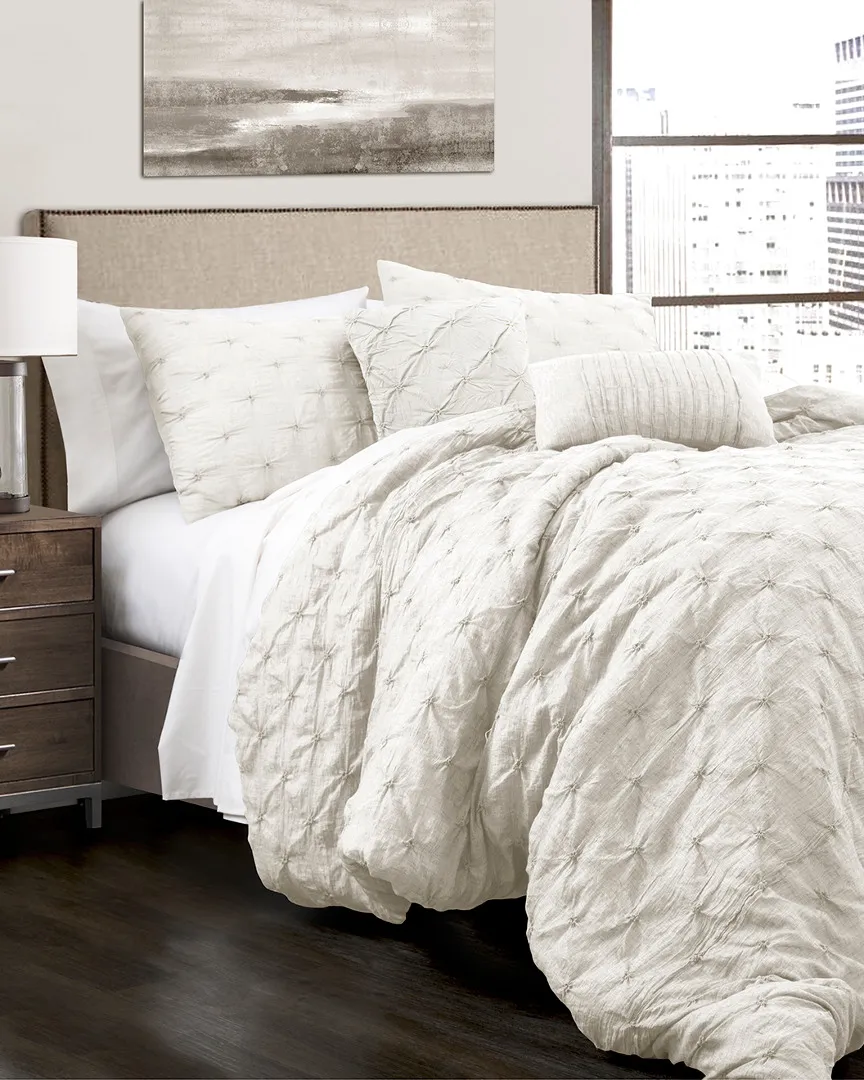 Ravello Pintuck Comforter Set - White, Polyester