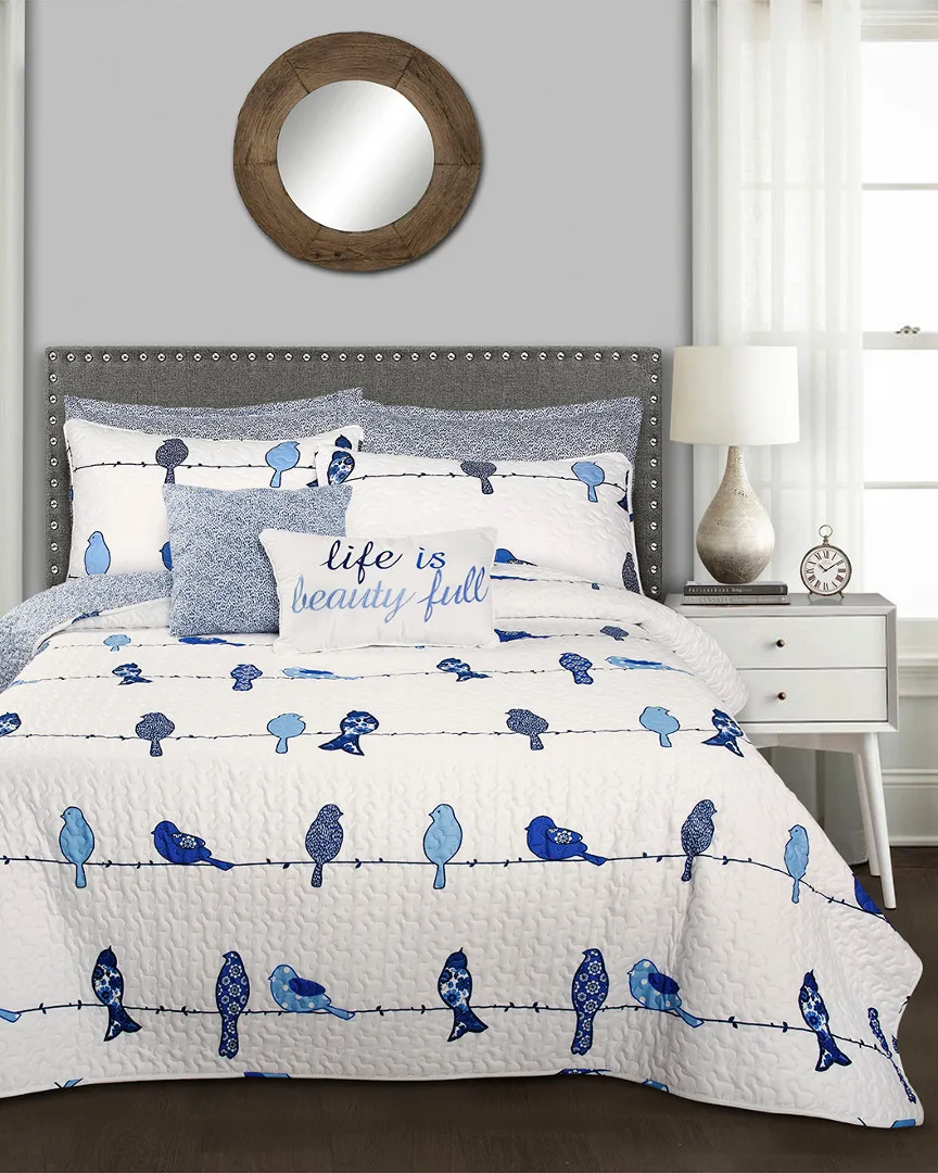 Rowley Birds Quilt 7pc Set - Navy, Polyester image