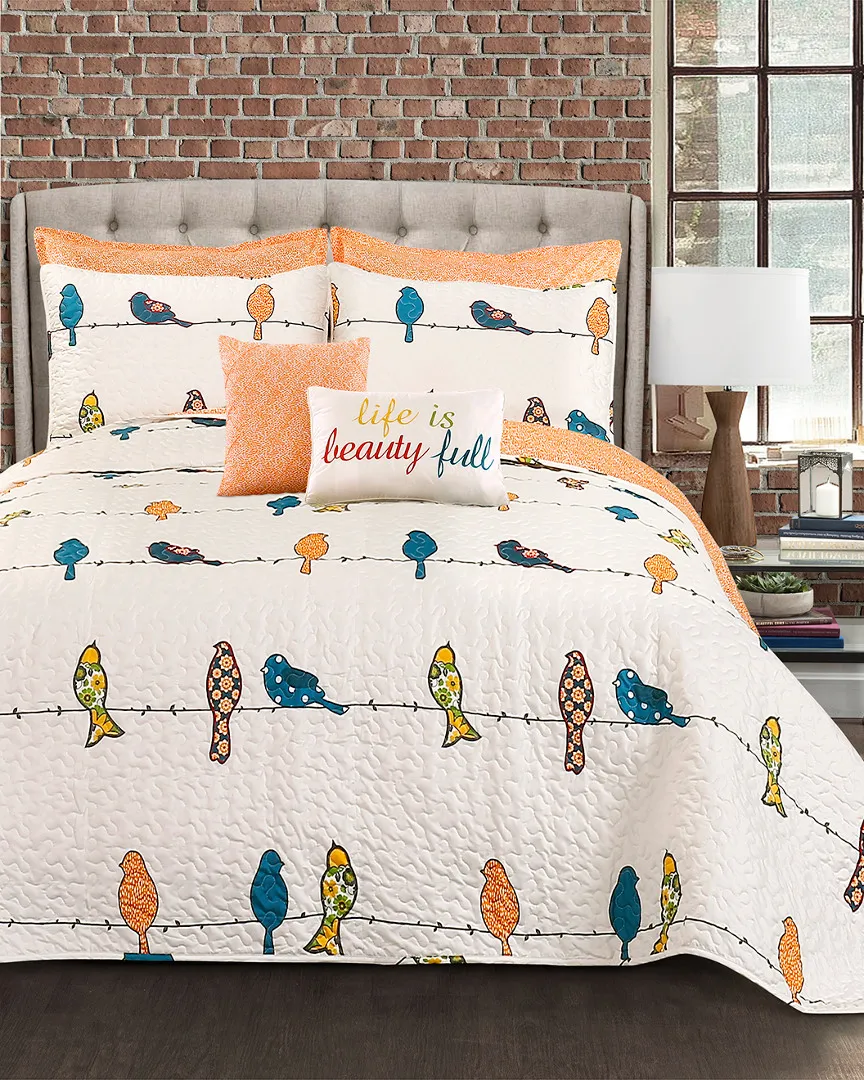 Rowley Birds Quilt Set - Multi, Polyester