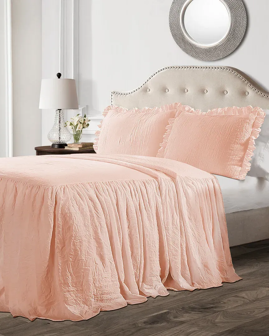 Ruffle Skirt Bedspread 3pc Set - Blush, Polyester image