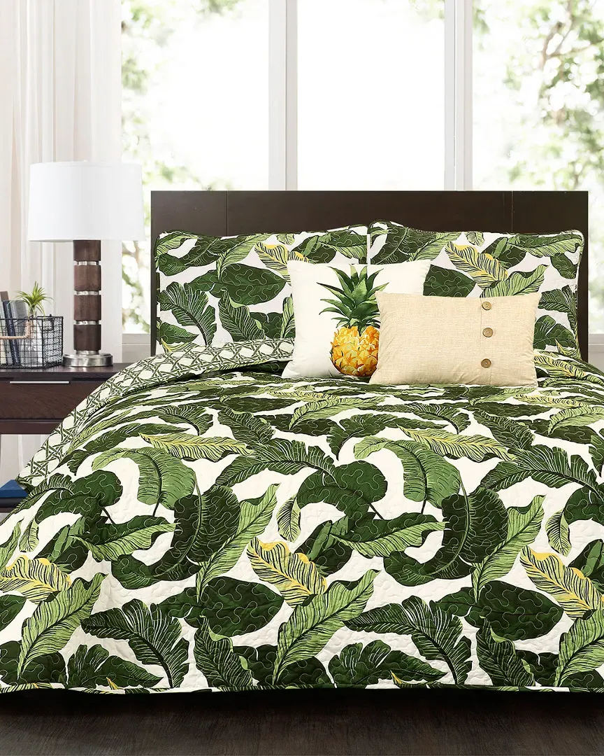 Tropical Paradise Quilt Set - Green, Polyester