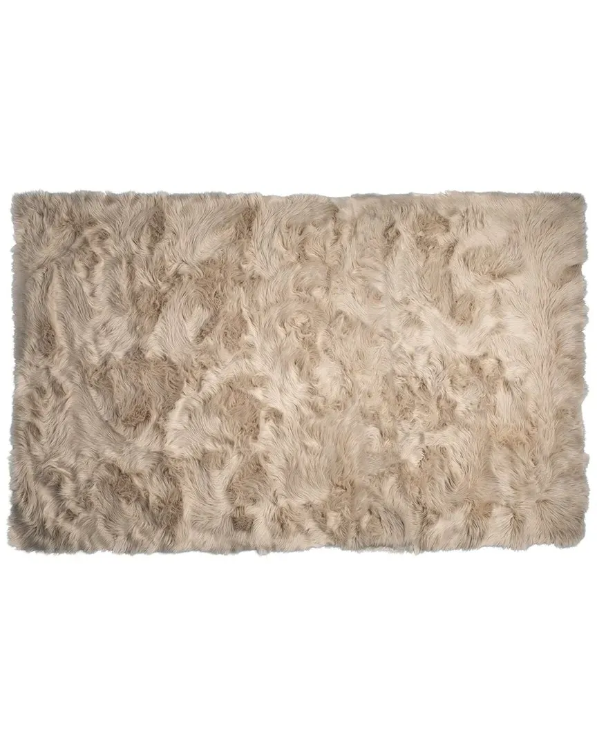 Arlington Rectangular Faux Fur Rug Machine Washable - Taupe