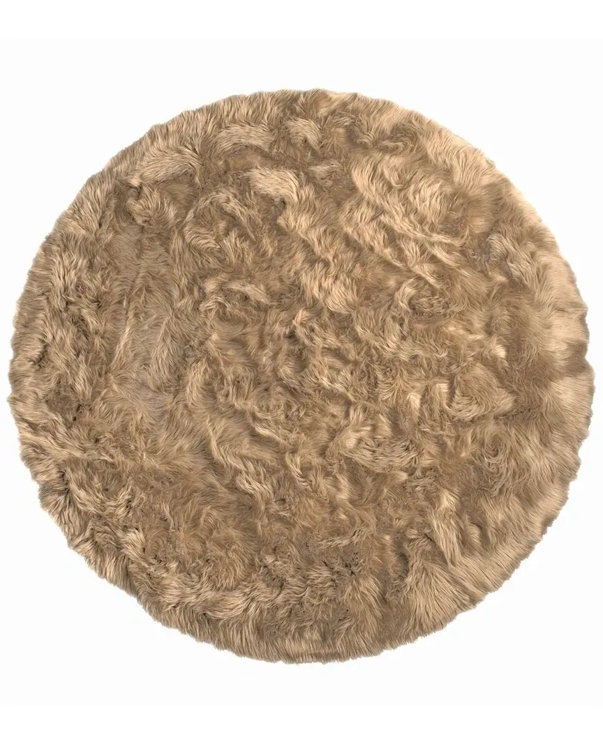 Arlington Round Faux Fur Rug Machine Washable - Tan