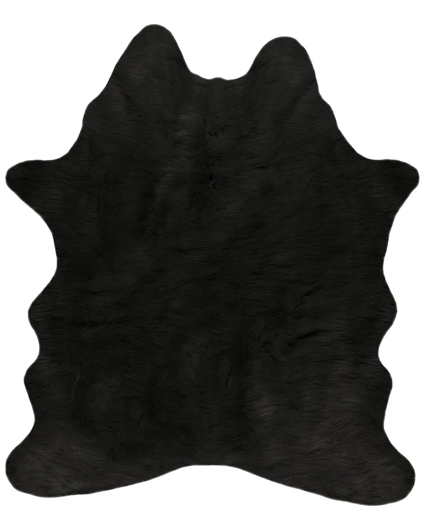 Faux Cowhide Rug - Black, Acrylic
